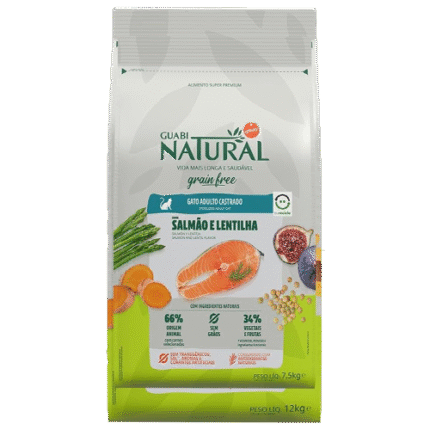 GUABI NATURAL- Gato Adulto - GRAIN FREE - Castrado - Salmon y Lenteja