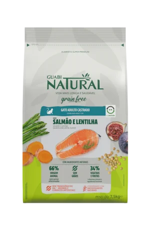 GUABI NATURAL- Gato Adulto - GRAIN FREE - Castrado - Salmon y Lenteja