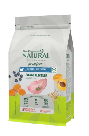 GUABI NATURAL- Perro Adulto - GRAIN FREE - Raza Pequeña y Mini - Pollo y Lenteja
