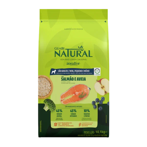 GUABI NATURAL- Perro Adulto - Sensitive - Razas Mini, Pequeño y Mediano - Salmón y Avena